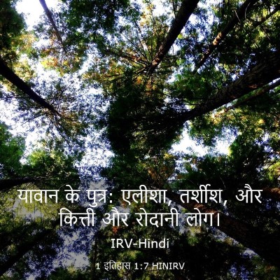 Picture 03 - 1 इतिहास 1:7 HINIRV - यावान के पुत्र: - Bible Verse Picture