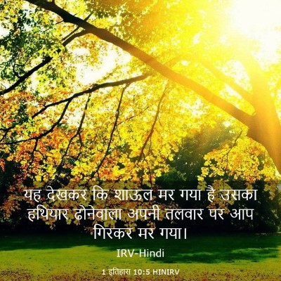 Picture 03 - 1 इतिहास 10:5 HINIRV - यह देखकर कि शाऊल मर - Bible Verse Picture