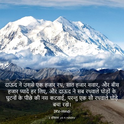 Picture 03 - 1 इतिहास 18:4 HINIRV - दाऊद ने उससे एक - Bible Verse Picture