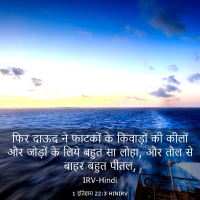 Picture 03 - 1 इतिहास 22:3 HINIRV - फिर दाऊद ने फाटकों - Bible Verse Picture