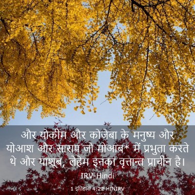 Picture 03 - 1 इतिहास 4:22 HINIRV - और योकीम और कोजेबा - Bible Verse Picture