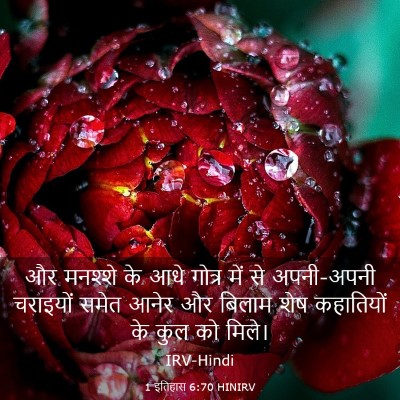 Picture 03 - 1 इतिहास 6:70 HINIRV - और मनश्शे के आधे - Bible Verse Picture