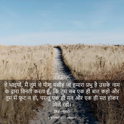 Picture 03 - 1 कुरिन्थियों 1:10 HINIRV - हे भाइयों, मैं तुम - Bible Verse Picture