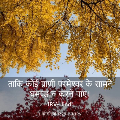 Picture 03 - 1 कुरिन्थियों 1:29 HINIRV - ताकि कोई प्राणी - Bible Verse Picture
