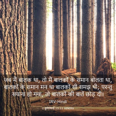 Picture 03 - 1 कुरिन्थियों 13:11 HINIRV - जब मैं बालक था, तो - Bible Verse Picture
