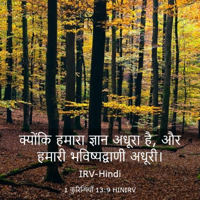 Picture 03 - 1 कुरिन्थियों 13:9 HINIRV - क्योंकि हमारा - Bible Verse Picture