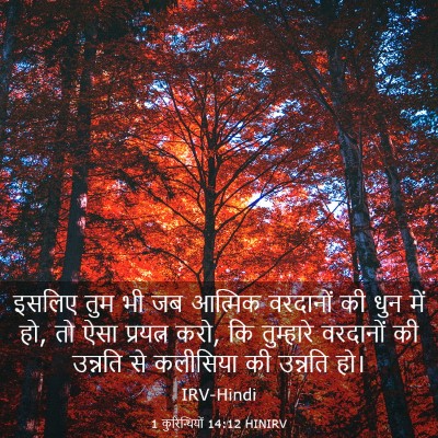 Picture 03 - 1 कुरिन्थियों 14:12 HINIRV - इसलिए तुम भी जब - Bible Verse Picture