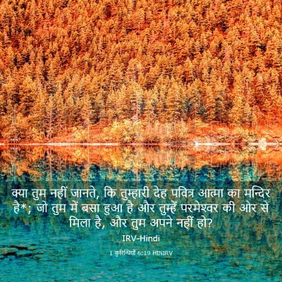 Picture 03 - 1 कुरिन्थियों 6:19 HINIRV - क्या तुम नहीं - Bible Verse Picture