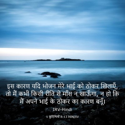 Picture 03 - 1 कुरिन्थियों 8:13 HINIRV - इस कारण यदि भोजन - Bible Verse Picture