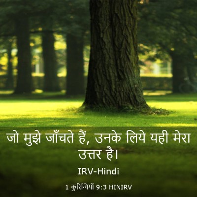 Picture 03 - 1 कुरिन्थियों 9:3 HINIRV - जो मुझे जाँचते हैं, - Bible Verse Picture