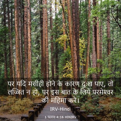 Picture 03 - 1 पतरस 4:16 HINIRV - पर यदि मसीही होने - Bible Verse Picture