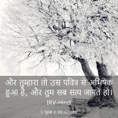 Picture 03 - 1 यूहन्ना 2:20 HINIRV - और तुम्हारा तो उस - Bible Verse Picture