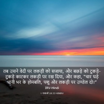Picture 03 - 1 राजाओं 18:33 HINIRV - तब उसने वेदी पर - Bible Verse Picture