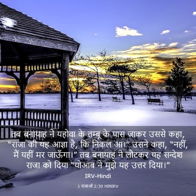 Picture 03 - 1 राजाओं 2:30 HINIRV - तब बनायाह ने यहोवा - Bible Verse Picture