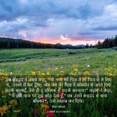 Picture 03 - 1 राजाओं 20:34 HINIRV - तब बेन्हदद ने उससे - Bible Verse Picture