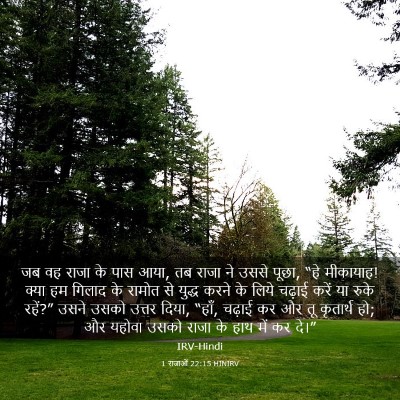 Picture 03 - 1 राजाओं 22:15 HINIRV - जब वह राजा के पास - Bible Verse Picture