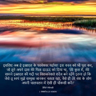 Picture 03 - 1 राजाओं 8:25 HINIRV - इसलिए अब हे - Bible Verse Picture