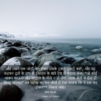 Picture 03 - 1 शमूएल 11:7 HINIRV - और उसने एक जोड़ी - Bible Verse Picture