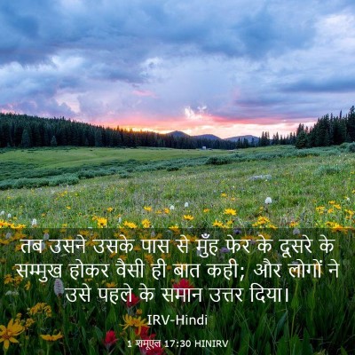 Picture 03 - 1 शमूएल 17:30 HINIRV - तब उसने उसके पास से - Bible Verse Picture