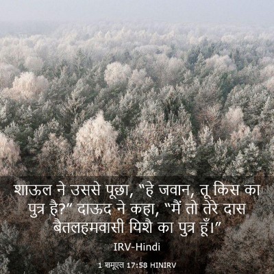 Picture 03 - 1 शमूएल 17:58 HINIRV - शाऊल ने उससे पूछा, - Bible Verse Picture