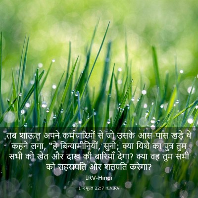 Picture 03 - 1 शमूएल 22:7 HINIRV - तब शाऊल अपने - Bible Verse Picture