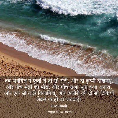 Picture 03 - 1 शमूएल 25:18 HINIRV - तब अबीगैल ने - Bible Verse Picture