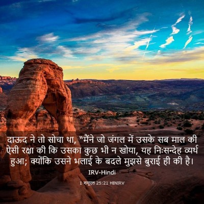 Picture 03 - 1 शमूएल 25:21 HINIRV - दाऊद ने तो सोचा था, - Bible Verse Picture