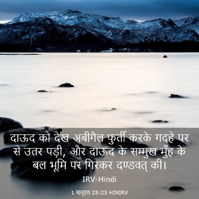 Picture 03 - 1 शमूएल 25:23 HINIRV - दाऊद को देख अबीगैल - Bible Verse Picture