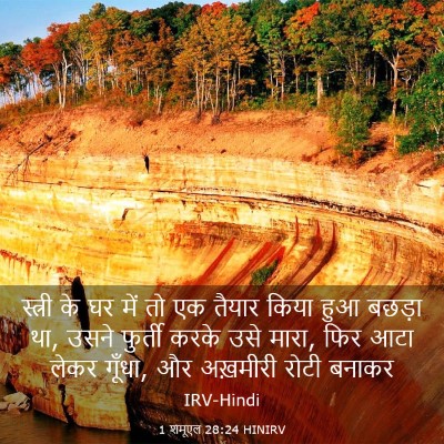 Picture 03 - 1 शमूएल 28:24 HINIRV - स्त्री के घर में तो - Bible Verse Picture