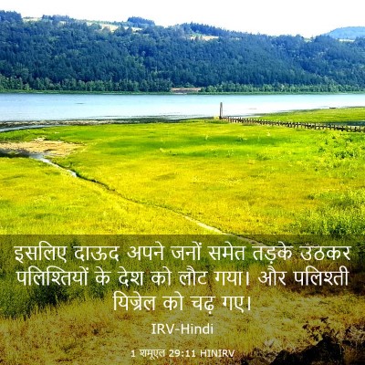 Picture 03 - 1 शमूएल 29:11 HINIRV - इसलिए दाऊद अपने - Bible Verse Picture