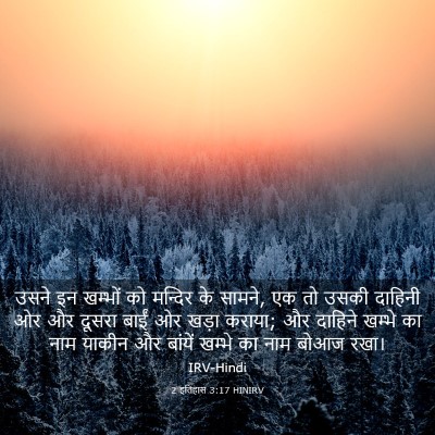 Picture 03 - 2 इतिहास 3:17 HINIRV - उसने इन खम्भों को - Bible Verse Picture