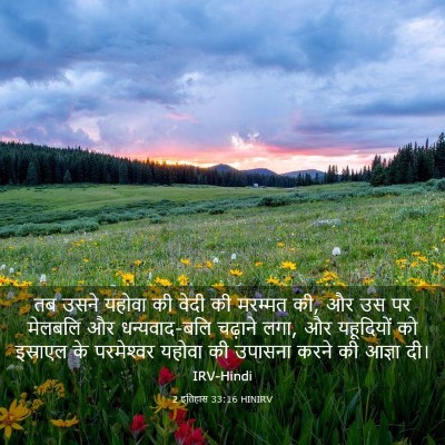 Picture 03 - 2 इतिहास 33:16 HINIRV - तब उसने यहोवा की - Bible Verse Picture