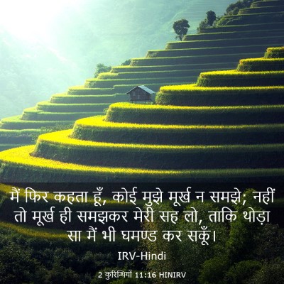 Picture 03 - 2 कुरिन्थियों 11:16 HINIRV - मैं फिर कहता हूँ, - Bible Verse Picture