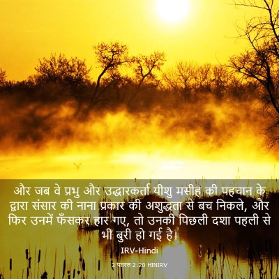 Picture 03 - 2 पतरस 2:20 HINIRV - और जब वे प्रभु और - Bible Verse Picture