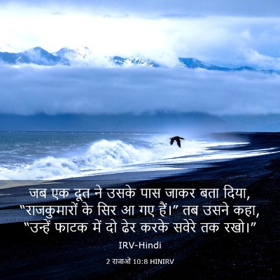 Picture 03 - 2 राजाओं 10:8 HINIRV - जब एक दूत ने उसके - Bible Verse Picture