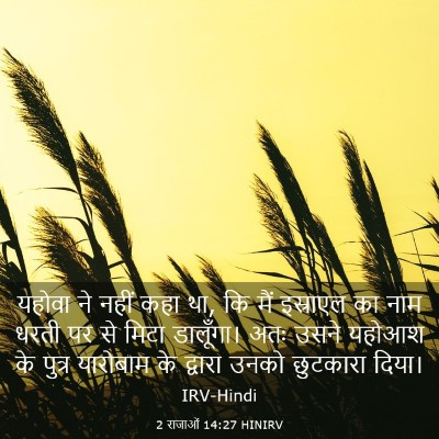 Picture 03 - 2 राजाओं 14:27 HINIRV - यहोवा ने नहीं कहा - Bible Verse Picture