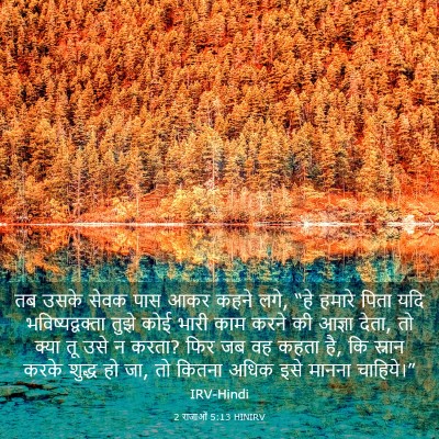 Picture 03 - 2 राजाओं 5:13 HINIRV - तब उसके सेवक पास - Bible Verse Picture