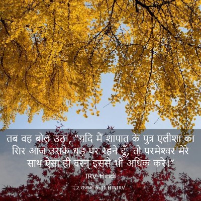 Picture 03 - 2 राजाओं 6:31 HINIRV - तब वह बोल उठा, “यदि - Bible Verse Picture