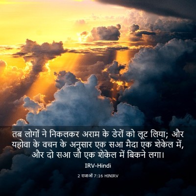 Picture 03 - 2 राजाओं 7:16 HINIRV - तब लोगों ने निकलकर - Bible Verse Picture