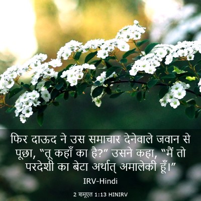 Picture 03 - 2 शमूएल 1:13 HINIRV - फिर दाऊद ने उस - Bible Verse Picture