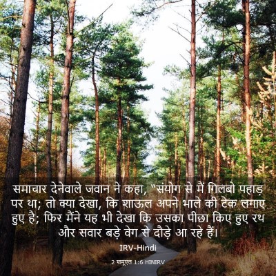 Picture 03 - 2 शमूएल 1:6 HINIRV - समाचार देनेवाले - Bible Verse Picture