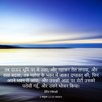 Picture 03 - 2 शमूएल 12:20 HINIRV - तब दाऊद भूमि पर से - Bible Verse Picture