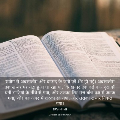 Picture 03 - 2 शमूएल 18:9 HINIRV - संयोग से अबशालोम - Bible Verse Picture