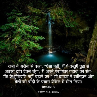 Picture 03 - 2 शमूएल 24:24 HINIRV - राजा ने अरौना से - Bible Verse Picture