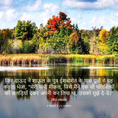 Picture 03 - 2 शमूएल 3:14 HINIRV - फिर दाऊद ने शाऊल के - Bible Verse Picture