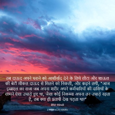 Picture 03 - 2 शमूएल 6:20 HINIRV - तब दाऊद अपने घराने - Bible Verse Picture