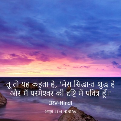 Picture 03 - अय्यूब 11:4 HINIRV - तू तो यह कहता है, - Bible Verse Picture
