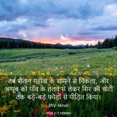 Picture 03 - अय्यूब 2:7 HINIRV - तब शैतान यहोवा के - Bible Verse Picture