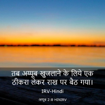 Picture 03 - अय्यूब 2:8 HINIRV - तब अय्यूब खुजलाने - Bible Verse Picture