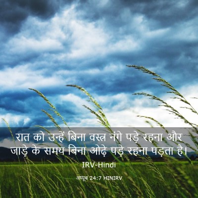 Picture 03 - अय्यूब 24:7 HINIRV - रात को उन्हें बिना - Bible Verse Picture